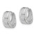 Sterling Silver Rhodium-Plated Cubic Zirconia Edged 6.25 mm Hinged Hoop Earrings, 12.4 mm Long - View 2