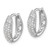 Sterling Silver Rhodium-Plated Pavé Cubic Zirconia Hinged Huggie Hoop Earrings, 15.4 mm - View 2