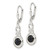 Sterling Silver Polished Onyx Knot Leverback Dangle Earrings, 36.5 mm - View 2