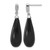 Sterling Silver Rhodium-Plated Polished Cubic Zirconia & Onyx Teardrop Post Dangle Earrings, 38 mm
