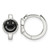 Sterling Silver E-Coating Black Enamel Smiley Face Hoop Earrings, 11.75 mm
