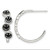 Sterling Silver E-Coating Black Enamel Smiley Face Post Hoop Earrings, 19.25 mm