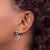 Sterling Silver E-Coating Black Enamel Smiley Face Post Hoop Earrings, 19.25 mm - View 3
