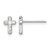 Sterling Silver Rhodium-Plated Polished Cubic Zirconia Cross Stud Earrings, 9 mm