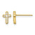 Affordable Expressions Sterling Silver Gold-Tone Polished Cubic Zirconia Cross Stud Earrings, 9 mm