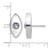 Sterling Silver Rhodium-Plated Polished Mother of Pearl & Blue Crystal Evil Eye Stud Earrings, 9.4 mm - View 4