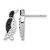 Sterling Silver Rhodium-Plated Polished Crystal Penguin Stud Earrings, 16 mm