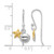 Sterling Silver Rhodium-Plated Flash Gold and Silver-Tone Starfish & Shell Dangle French Wire Earrings, 20.5 mm - View 4