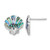 Sterling Silver Rhodium-Plated Polished Abalone Shell Stud Earrings, 13.3 mm
