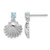 Sterling Silver Rhodium-Plated Polished Blue Cubic Zirconia Dangle Shell Stud Earrings, 15 mm