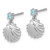 Sterling Silver Rhodium-Plated Polished Blue Cubic Zirconia Dangle Shell Stud Earrings, 15 mm - View 2