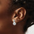 Sterling Silver Rhodium-Plated Polished Blue Cubic Zirconia Dangle Shell Stud Earrings, 15 mm - View 3