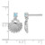 Sterling Silver Rhodium-Plated Polished Blue Cubic Zirconia Dangle Shell Stud Earrings, 15 mm - View 4