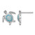 Sterling Silver Rhodium-Plated Polished Cubic Zirconia Turtle Stud Earrings, 12.5 mm