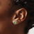 Sterling Silver Rhodium-Plated Polished and Antiqued Green Crystal August Birthstone Turtle Stud Earrings, 10.4 mm - View 3
