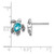 Sterling Silver Rhodium-Plated Polished and Antiqued Blue Crystal December Birthstone Turtle Stud Earrings, 10.4 mm - View 4