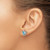 Sterling Silver Rhodium-Plated Polished and Antiqued Blue Crystal March Turtle Stud Earrings, 10.4 mm - View 3