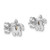 Sterling Silver Rhodium-Plated Polished and Antiqued Blue Crystal March Turtle Stud Earrings, 10.4 mm - View 4