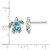 Sterling Silver Rhodium-Plated Polished and Antiqued Blue Crystal March Turtle Stud Earrings, 10.4 mm - View 5