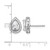 Sterling Silver Rhodium-Plated Polished 11.0 x 9.0 mm Pear Cubic Zirconia Halo Teardrop Stud Earrings, 11.88 mm Long - View 3
