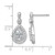 Sterling Silver Rhodium-Plated Polished Fancy Cubic Zirconia Teardrop Halo Dangle Post Earrings - View 3