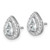 Sterling Silver Rhodium-Plated Polished 10.0 x 7.0 mm Pear Cubic Zirconia Halo Teardrop Stud Earrings, 10.88 mm Long - View 2