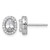 Sterling Silver Rhodium-Plated Polished 9.5 x 7.0 mm Oval Cubic Zirconia Halo Stud Earrings, 10.3 mm Long