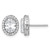 Sterling Silver Rhodium-Plated Polished 11.0 x 9.0 mm Oval Cubic Zirconia Halo Stud Earrings, 11.8 mm Long