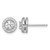 Sterling Silver Rhodium-Plated Polished 8.0 mm Round Cubic Zirconia Halo Stud Earrings, 8.5 mm Long
