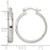 Sterling Silver Polished Diamond-Cut 25 x 4 mm Round Hoop Earrings, 25 mm Long - View 3