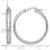 Sterling Silver Rhodium-Plated Polished and Diamond-Cut 4.00 x 30 mm Tube Hoop Earrings, 31.5 mm Long - View 3
