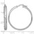 Sterling Silver Rhodium-Plated Polished and Diamond-Cut 4.00 x 35 mm Tube Hoop Earrings, 37 mm Long - View 3