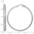 Sterling Silver Rhodium-Plated Polished and Diamond-Cut 4.00 x 45 mm Tube Hoop Earrings, 46.5 mm Long - View 3