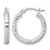 Sterling Silver Polished Diamond-Cut Textured 20 x 3.25 mm Round Hoop Earrings, 20 mm Long