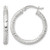Sterling Silver Polished Diamond-Cut Textured 25 x 3.25 mm Round Hoop Earrings