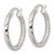 Sterling Silver Polished Diamond-Cut Textured 25 x 3.25 mm Round Hoop Earrings - View 2