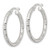 Sterling Silver Polished Diamond-Cut Textured 30 x 3.25 mm Round Hoop Earrings, 30 mm Long - View 2