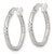 Sterling Silver Polished Diamond-Cut Textured 20 x 2.25 mm Round Hoop Earrings, 20 mm Long - View 2