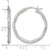 Sterling Silver Polished Diamond-Cut Textured 25 x 2.25 mm Round Hoop Earrings - View 3