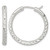 Sterling Silver Laser and Diamond-Cut 30 x 3.25 mm Hidden Catch Round Hoop Earrings, 30 mm Long