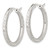 Sterling Silver Laser and Diamond-Cut 30 x 3.25 mm Hidden Catch Round Hoop Earrings, 30 mm Long - View 2
