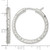 Sterling Silver Laser and Diamond-Cut 30 x 3.25 mm Hidden Catch Round Hoop Earrings, 30 mm Long - View 3