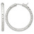 Sterling Silver Laser and Diamond-Cut 35 x 3.25 mm Hidden Catch Round Hoop Earrings, 35 mm Long