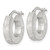 Sterling Silver Brushed Textured 4.25 mm X 18 mm Square Tube Hoop Earrings, 19.5 mm Long - View 2