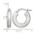 Sterling Silver Brushed Textured 4.25 mm X 18 mm Square Tube Hoop Earrings, 19.5 mm Long - View 3