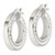 Sterling Silver Polished and Textured 4.00 x 23 mm Hoop Earrings, 25.5 mm Long - View 2