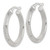 Sterling Silver Textured 30 x 4.0 mm Knife Edge Greek Key Round Hoop Earrings, 30 mm Long - View 2