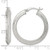 Sterling Silver Textured 30 x 4.0 mm Knife Edge Greek Key Round Hoop Earrings, 30 mm Long - View 3