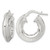 Rhodium-Plated Sterling Silver Polished Greek Key Knife Edge 5.50 mm Hollow Hoop Earrings, 22.9 mm Long