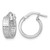 Sterling Silver Rhodium-Plated Polished Textured In and Out Greek Key 4.00 x 14 mm Hoop Earrings, 15.5 mm Long
